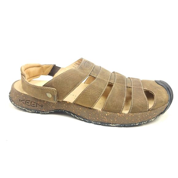 KEEN Mens 11 Leather Sandals Fisherman Style Brown Huarache - Picture 3 of 7